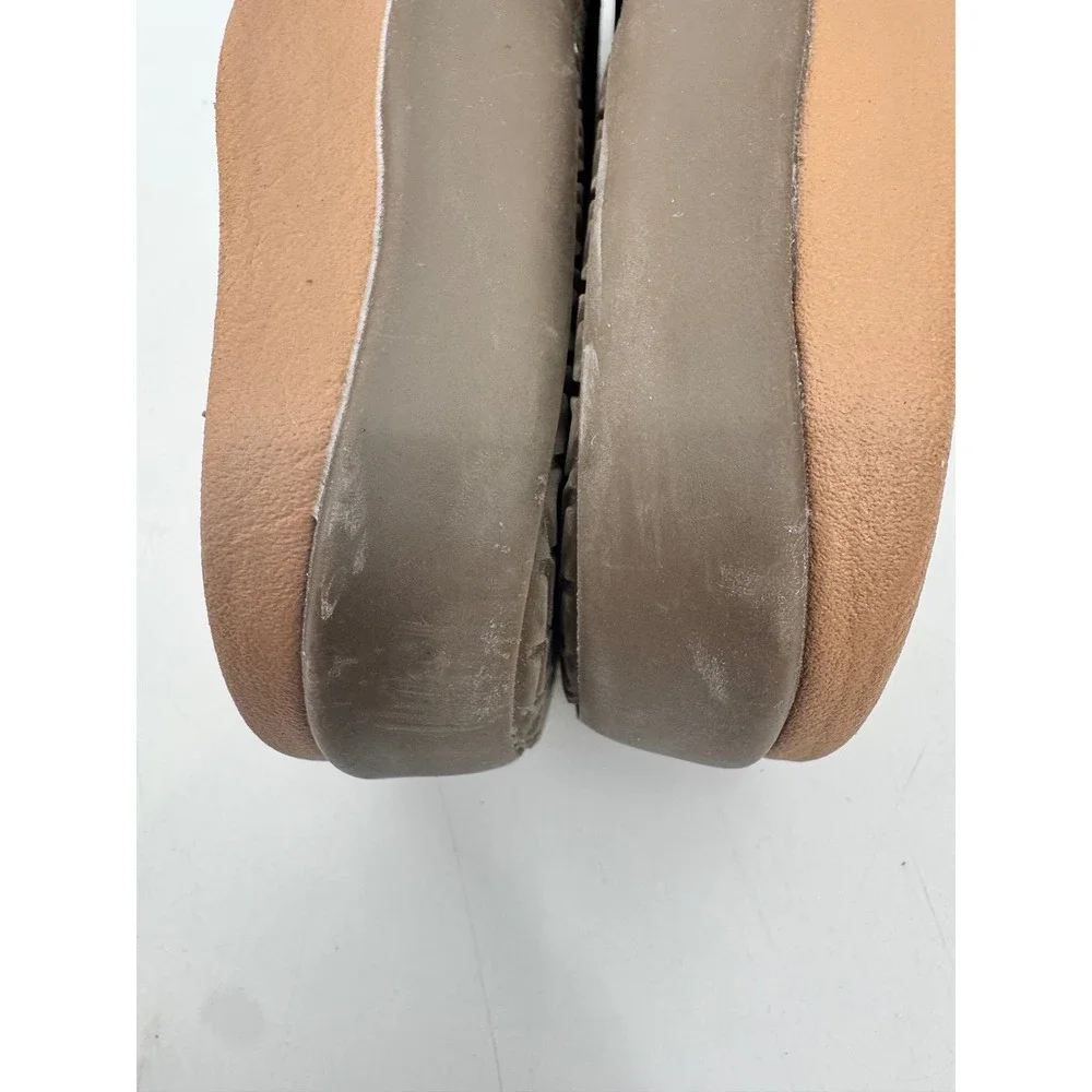 Vionic Merced Slide Sandals Women Size 6 Nude Patent Crisscross Straps